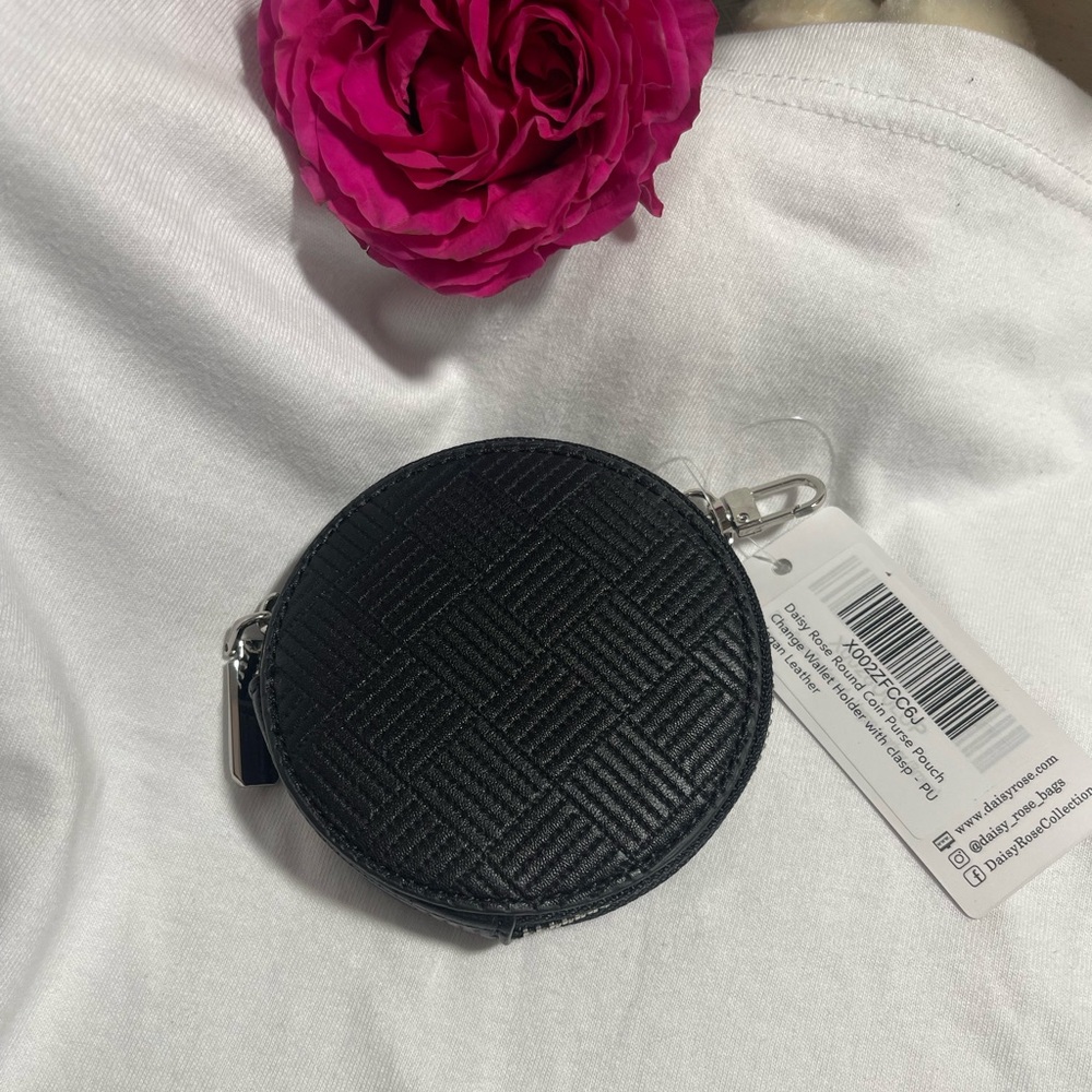 Chic Black Textured Coin Purse
